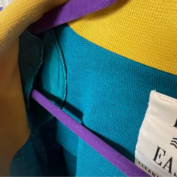 EPB Easy Eleanor P Brenner vintage dark teal and yellow striped heart blazer - Picture 5 of 8